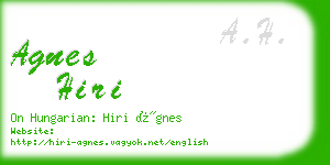 agnes hiri business card